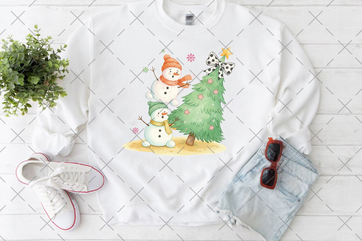 Coquette Glitter Christmas Snowman, an Illustration by Craft Nest (Photo 5 of 6)