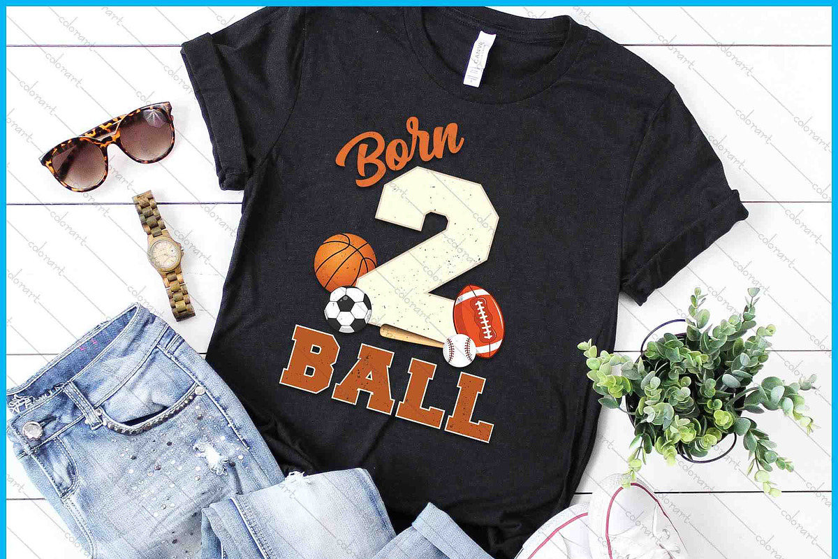 Born 2 Ball 2nd Birthday Sports SVG, a Graphic by Creativeusart (Photo 1 of 4)