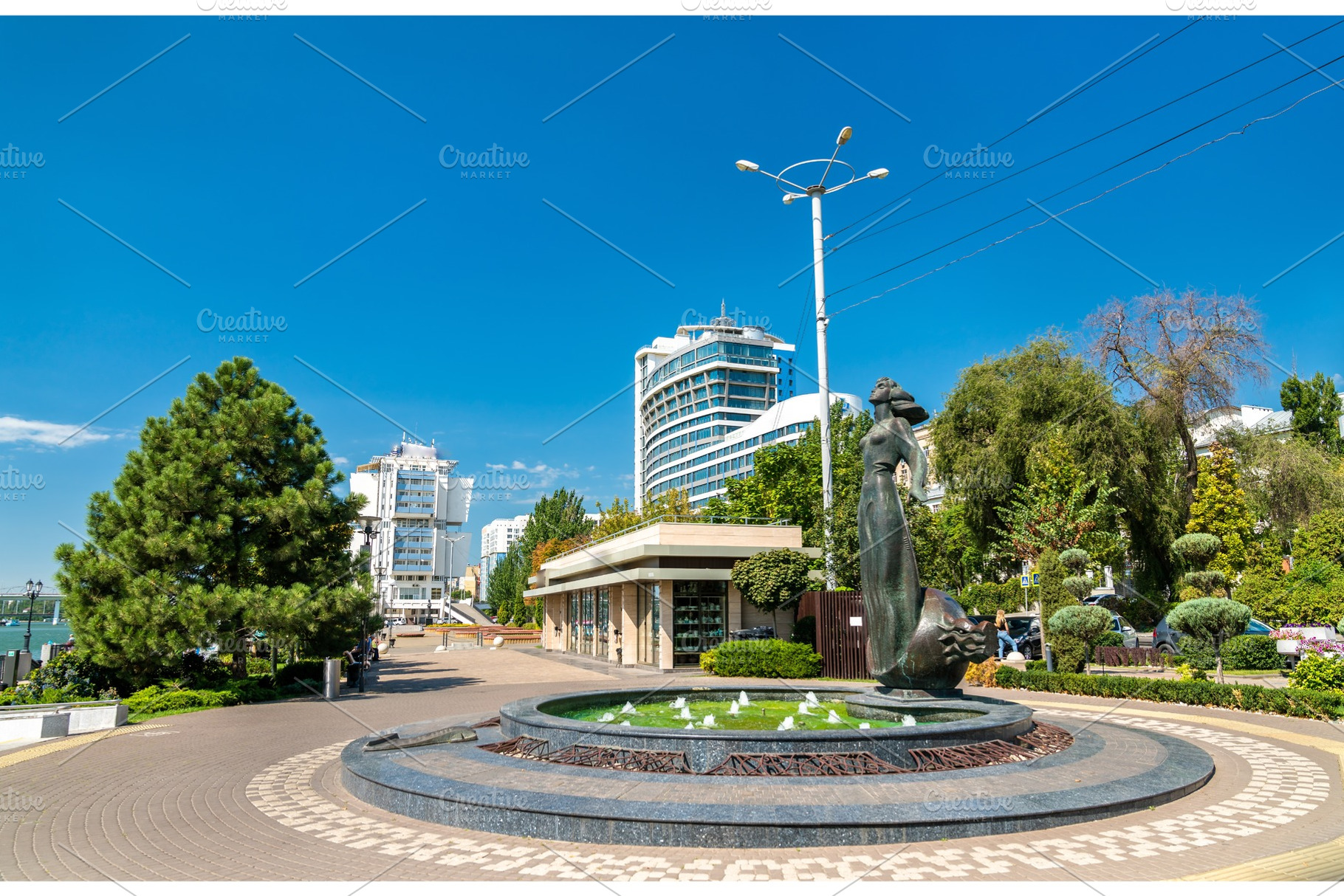 Rostovite girl fountain in rostovon featuring rostov-on-don, russia, and city, an Architecture Photo by Leonid Andronov