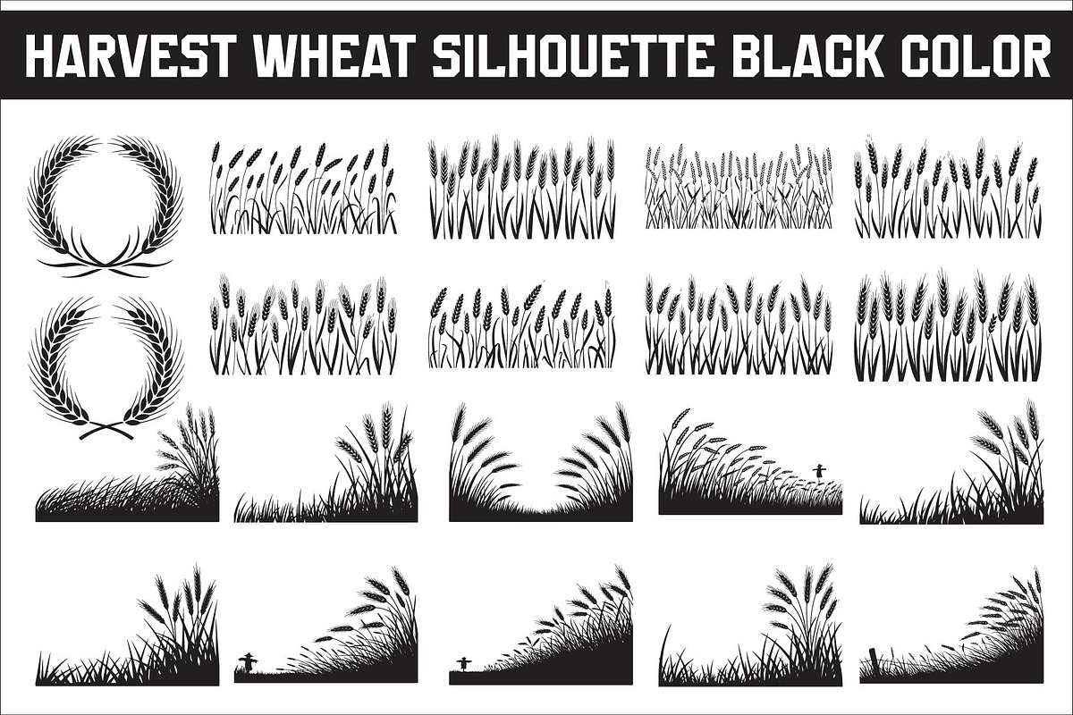 Harvest Wheat Silhouette design, an Illustration by Amazin_art