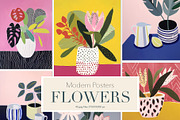 Modern flower posters. Kitchen art., a Seasonal Illustration by Irena Matiash shop (Thumbnail 1 of 4)
