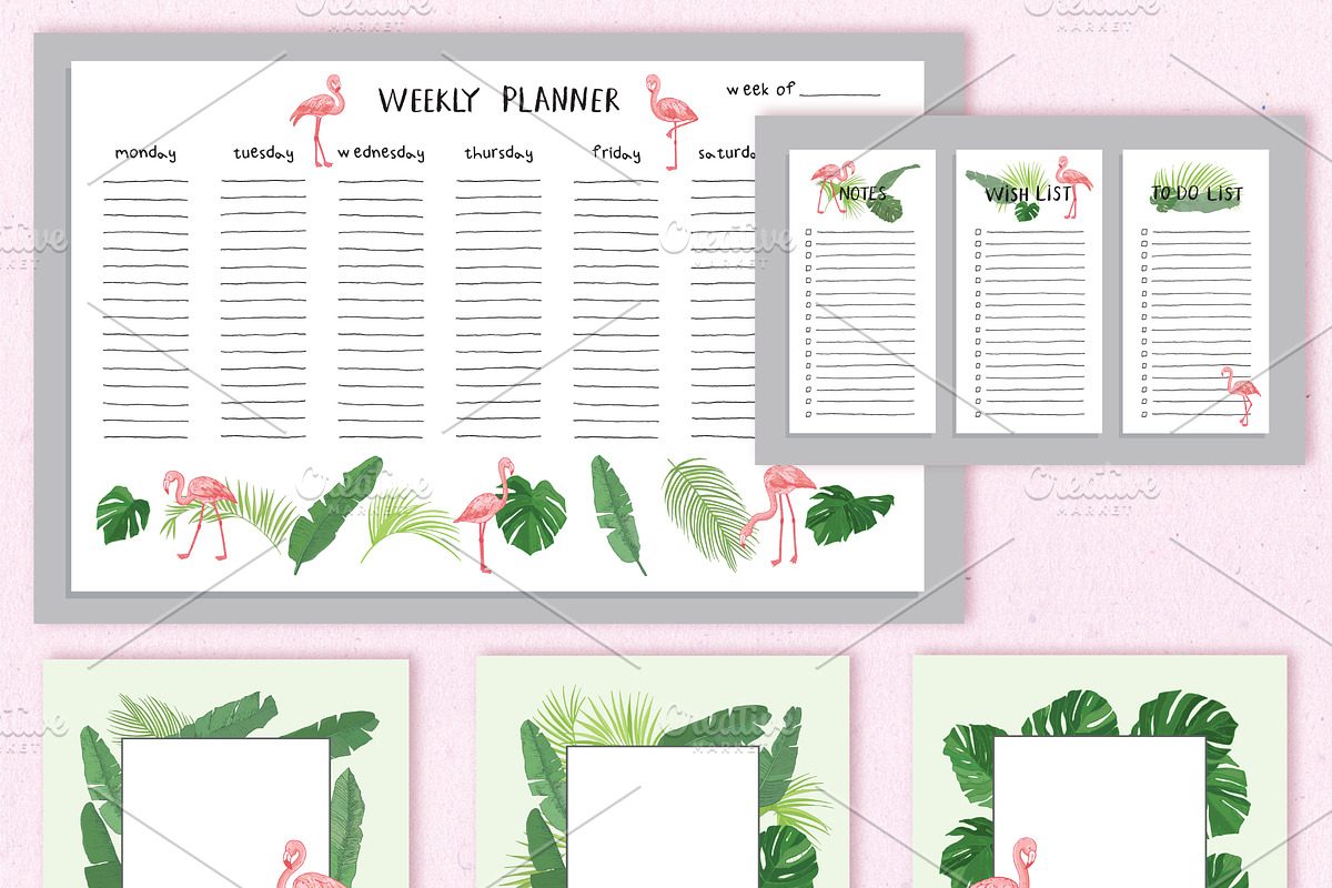 Flamingo in the Palm Leaves, a Pattern Graphic by GooseFrol (Photo 3 of 23)