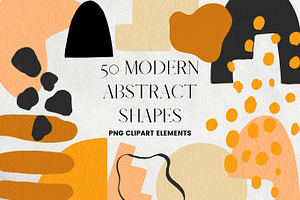 50 Orange Abstract Shape Clip Art