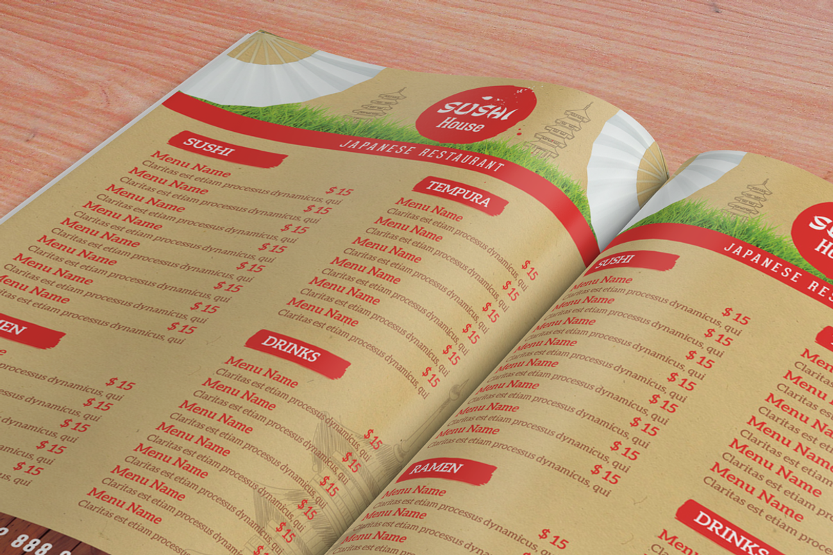 Menu Template - Sushi, a Brochure Template by 3Angle (Photo 2 of 5)
