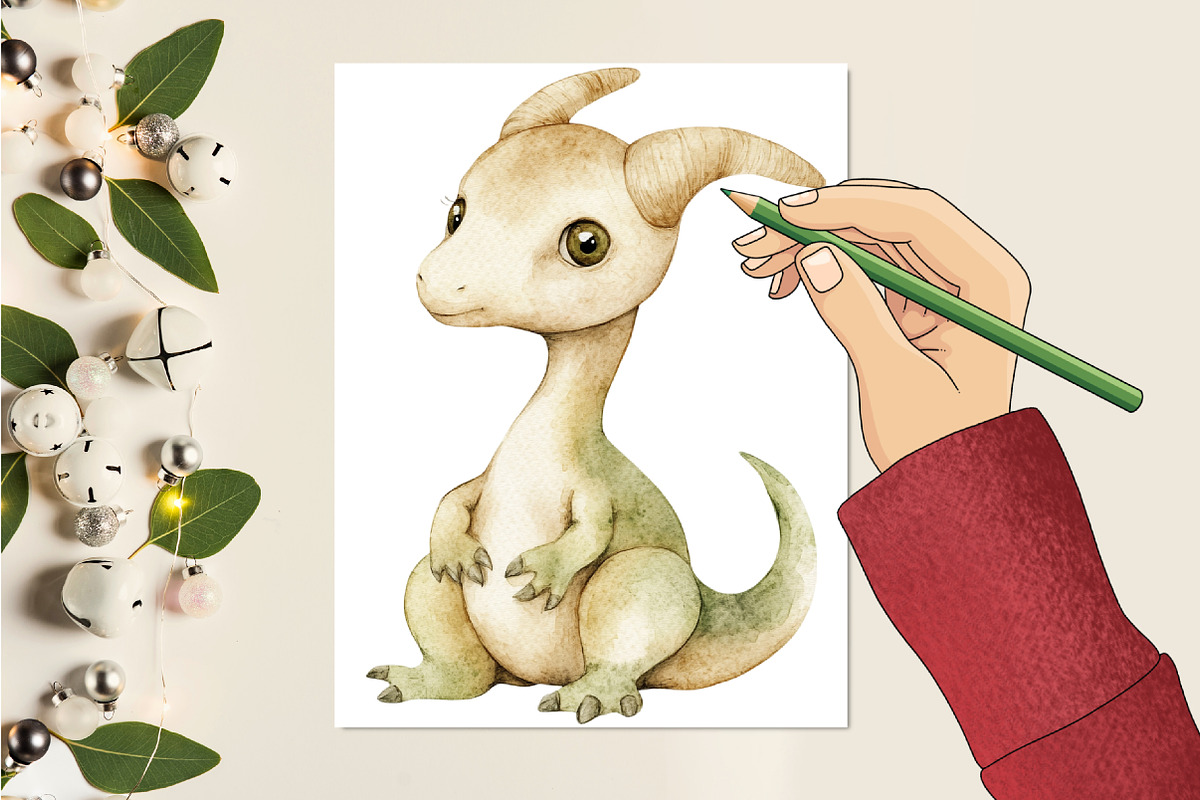 Dinosaur Nursery Baby Shower Clipart, a Seasonal Illustration by CitraGraphics (Photo 6 of 7)