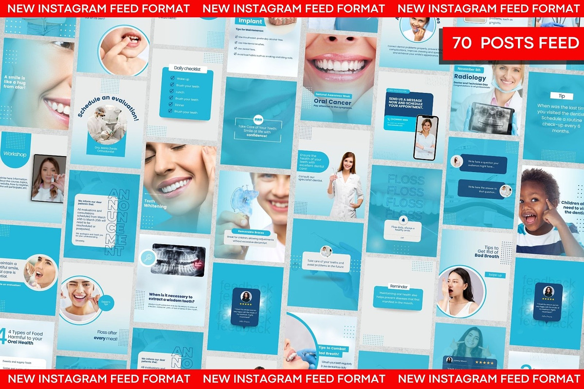 Dental Clinic Social Media Blue Pack, a Social Media Template by Gomes Web (Photo 2 of 4)