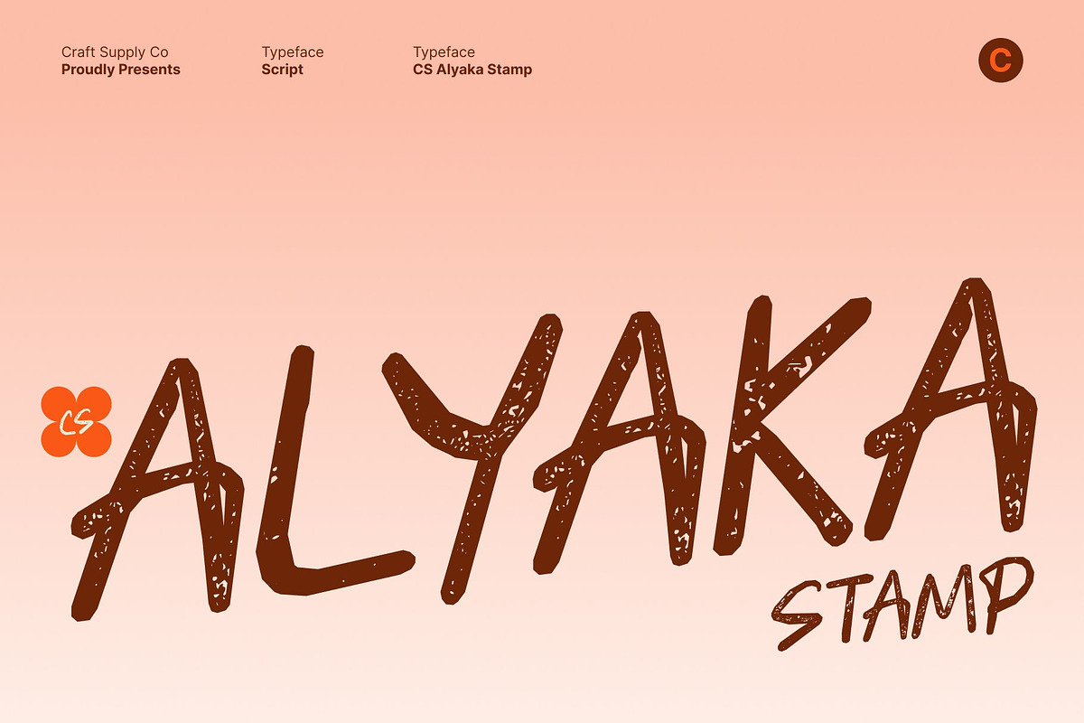 CS Alyaka Stamp, a Handwritten Font by Craft Supply Co. (Photo 1 of 8)