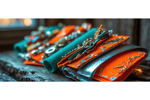 Close-up of colorful handmade fabric, an Illustration by tilialucida