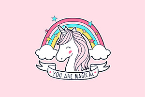 Sweet unicorn and rainbow