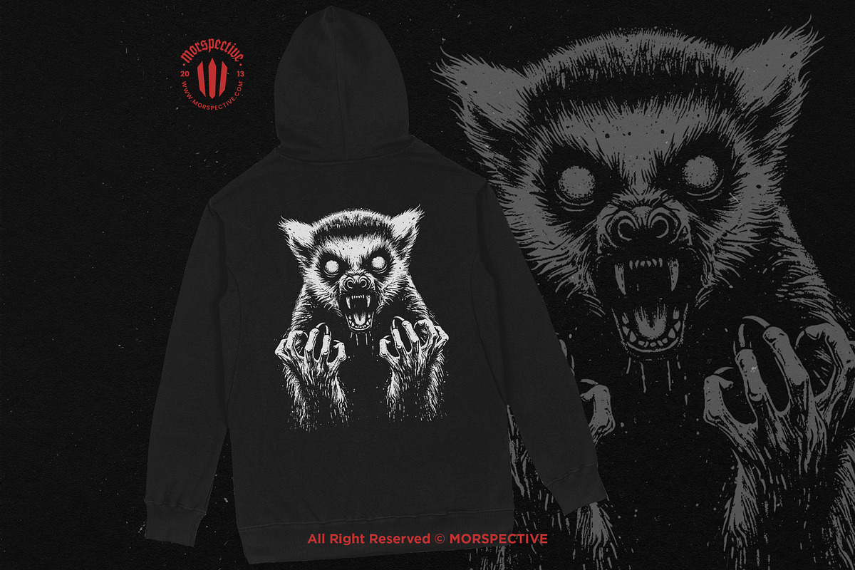 10 Bundle Dark Art Lemur Animal, an Illustration by Morspective (Photo 4 of 7)