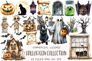 Halloween Collection Clipart Bundle, an Illustration by OK Design