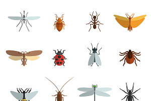 Insect Icon Flat Set