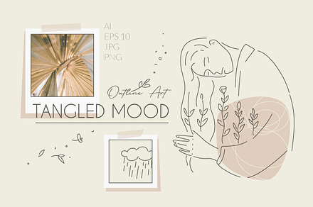 'Tangled Mood' Outline Art