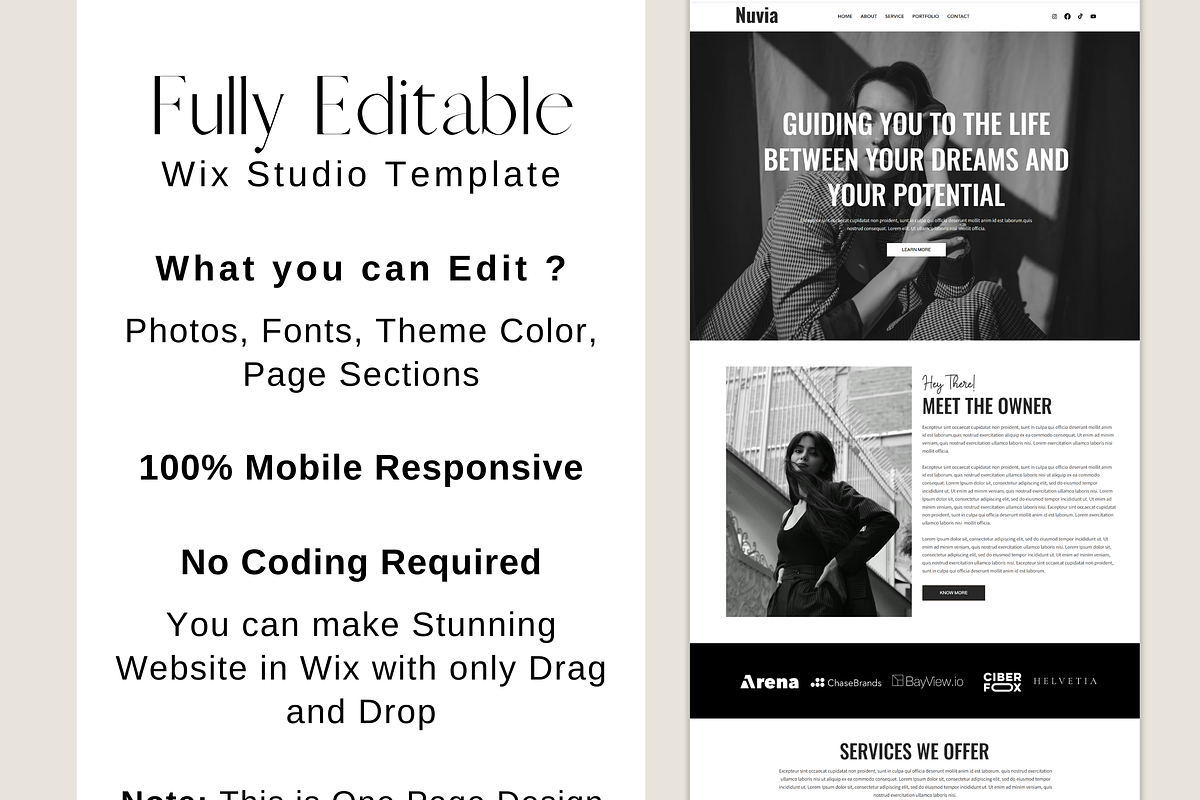 Minimal Wix Landing Page Template preview 4