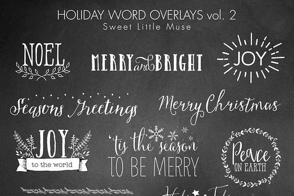 Christmas word overlays - digital preview 5