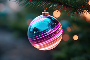 Colorful Christmas ornament with vibrant swirls, a Holiday Photo by AlyaAnd
