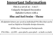 Denim PNG File Alphabet Letters, a Decorative Illustration by Creative Art By SamM (Thumbnail 2 of 10)