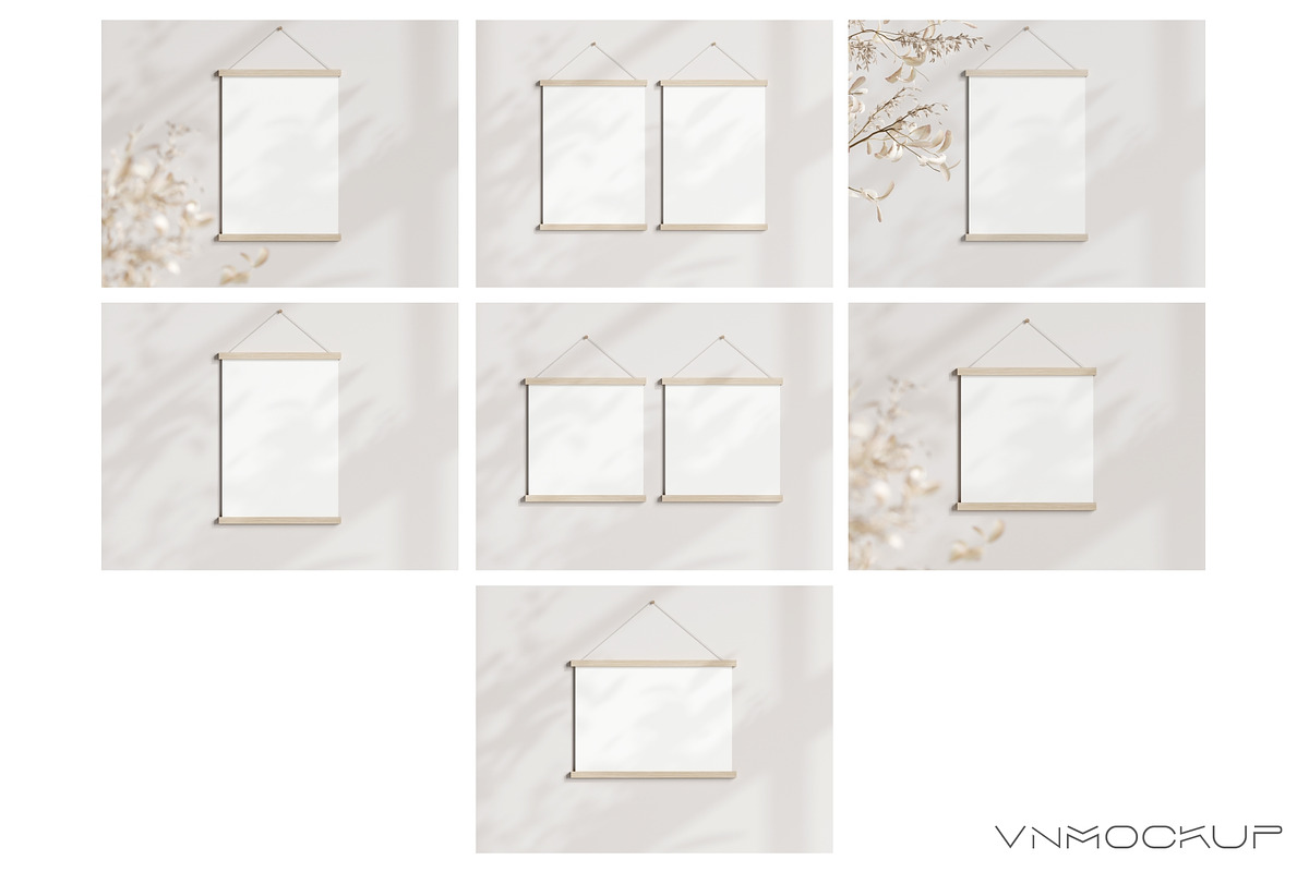 Poster Hanger Bundle - 7 Mockups, a Print Template by VNmockup (Photo 5 of 8)