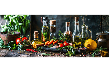 Healthy ingredients of various food, a Food & Drink Photo by Neirfy