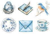 Vintage Muted Blue Mother's Day PNG, an Illustration by SinaCreation (Thumbnail 3 of 5)