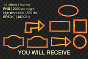 Vector retro frames with lamps, an Object Graphic by MariiaVD (Thumbnail 5 of 7)