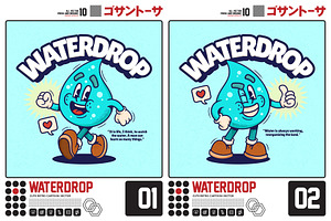 Waterdrop Cute Retro Cartoon