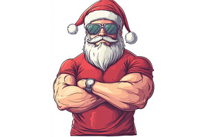 Cool Santa Claus With Sunglasses In