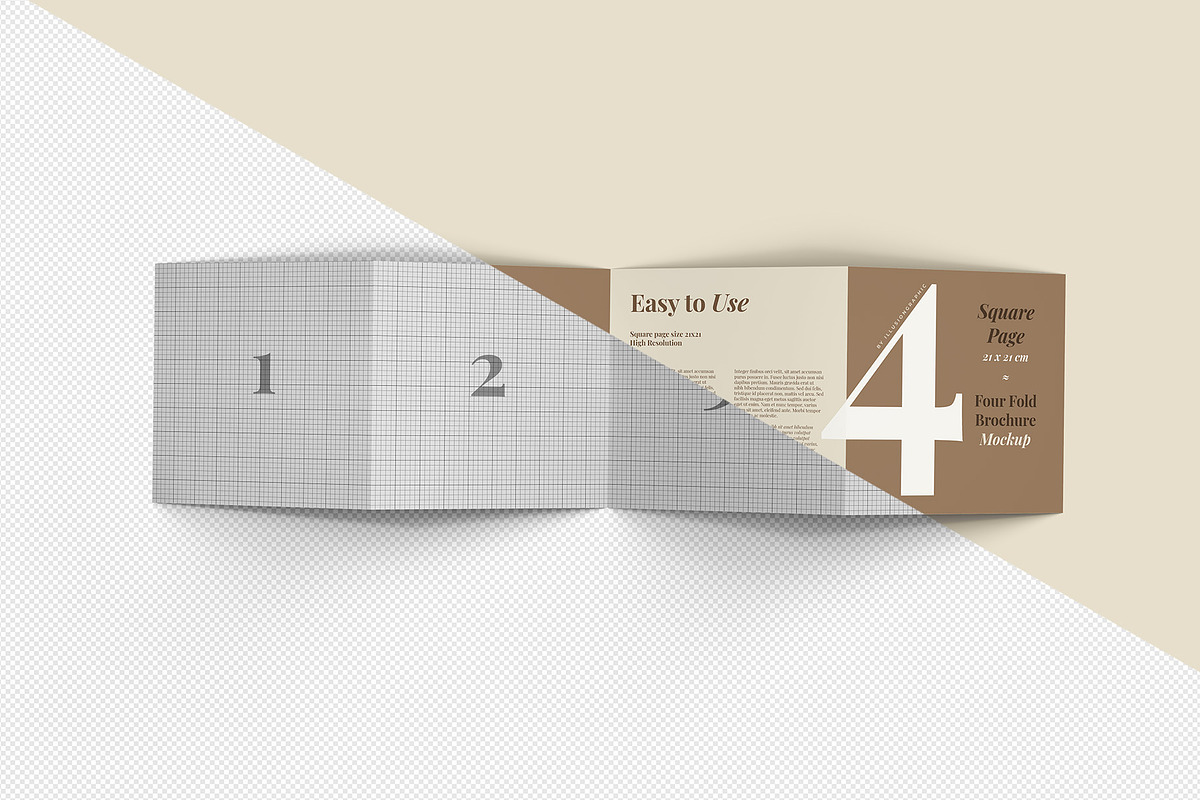 4 Fold Square Brochure Mockup, an Advertising Mockup by Illusiongraphic (Photo 14 of 19)