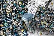 Space Doodle Seamless Patterns, a Pattern Graphic by BALABOLKA (Thumbnail 3 of 8)