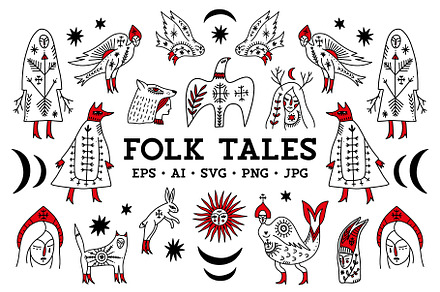 Folk Tales Bundle, an Object Illustration by Annie Konst