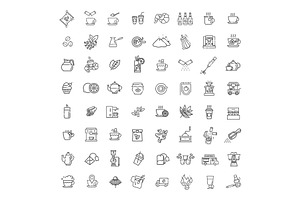 Coffee And Tea Vector Icons Set