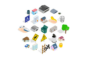 City Buildings Icons Set