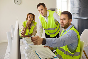Logistics Lead Pointing at Screen