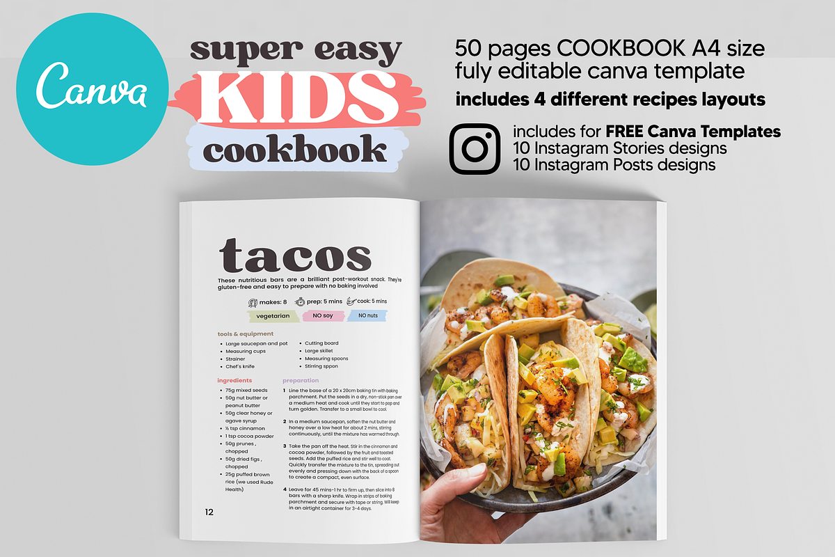 Canva Kids Recipes Cookbook Template, a Magazine Template by DeLaGranSiete (Photo 7 of 10)