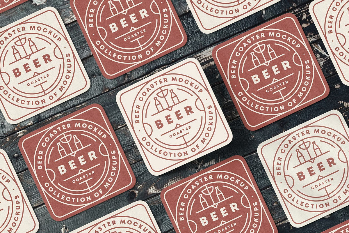Beer Coaster Mock-up, an Advertising Mockup by zippypixelstudio (Photo 9 of 15)