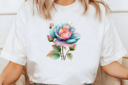 Whimsical blue rose Clipart, an Illustration by Designworld (Thumbnail 7 of 8)