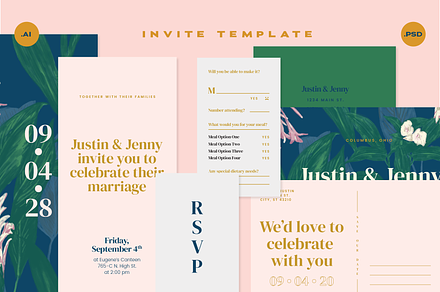 Casual Botanical Wedding Suite