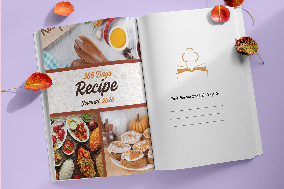 365 Days Recipe Journal 2026 Canva, a Print Template by Mustafiz (Photo 2 of 4)