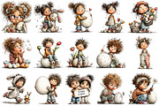 Whimsical Easter Kids Clipart, an Illustration by OK Design (Thumbnail 3 of 6)