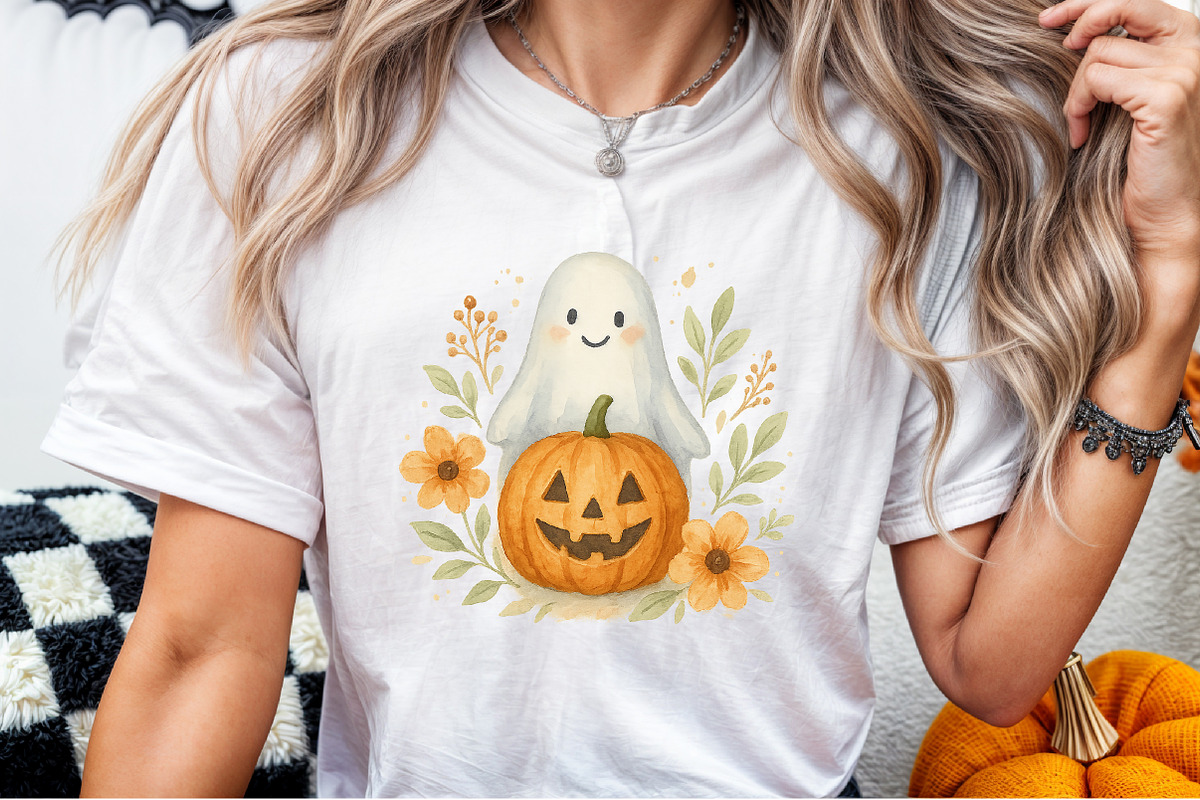Ghost Pumpkin Floral Fall Halloween, an Illustration by Sublimation Artist (Photo 5 of 9)