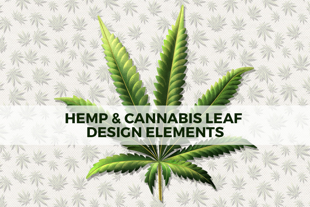 Cannabis Leaf Wreath & Pattern, an Object Graphic by JoZOO (Photo 1 of 4)