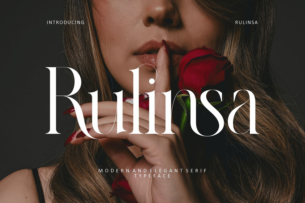 Rulinsa Modern Serif Typeface, a Serif Font by Alfinart (Photo 1 of 10)