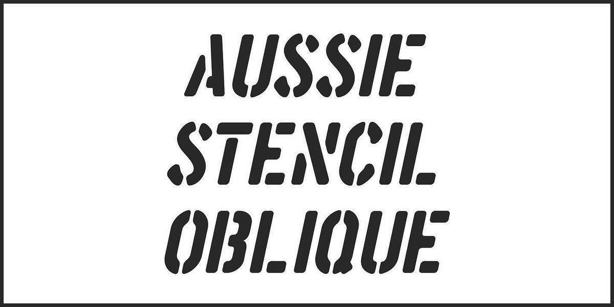 Aussie Stencil JNL, a Sans Serif Font by Jeff Levine Fonts (Photo 4 of 5)