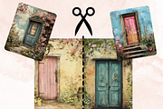 Spring Door Collage Paper Background, a Background Graphic by GiraffeCreative (Thumbnail 8 of 9)