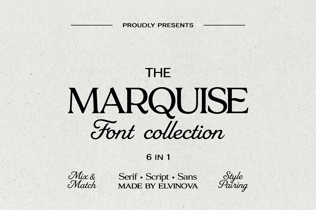 The Marquise Font Collection, a Serif Font by elvinova (Photo 1 of 15)