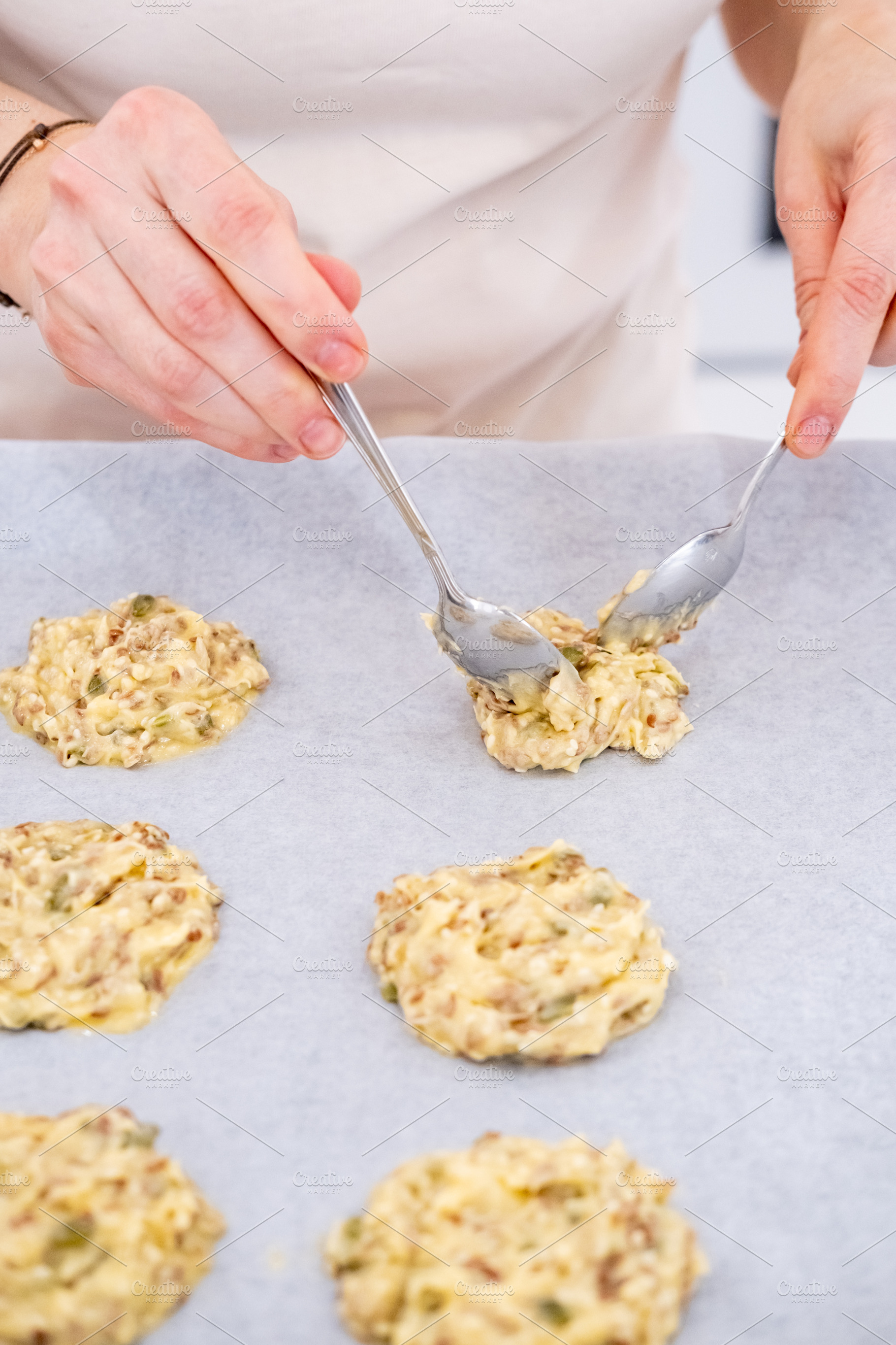 Pastry preparation baking cookies chef hand tray, a Person Photo by Photo Drive Studio