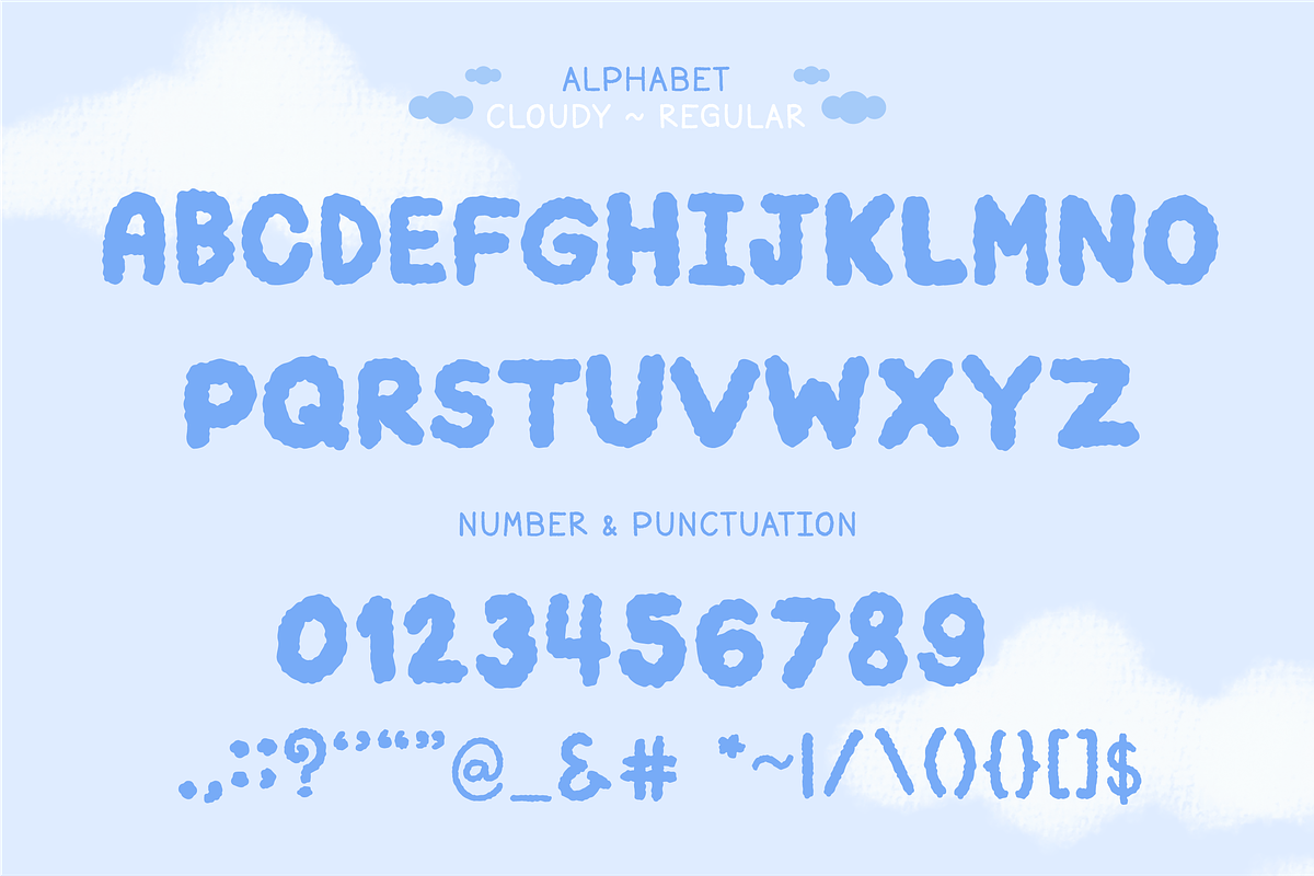Cloudy - Cute Decorative Font, a Symbol Font by Kanink Studio (Photo 12 of 15)