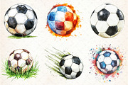 Watercolor Soccer Ball Clipart, an Illustration by Libby Wishes (Thumbnail 3 of 5)