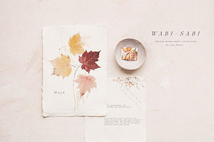 WABI-SABI Autumn Watercolor Leaves