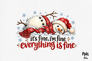 Funny Snowman Christmas PNG, a Seasonal Illustration by Craft Nest (Thumbnail 1 of 6)